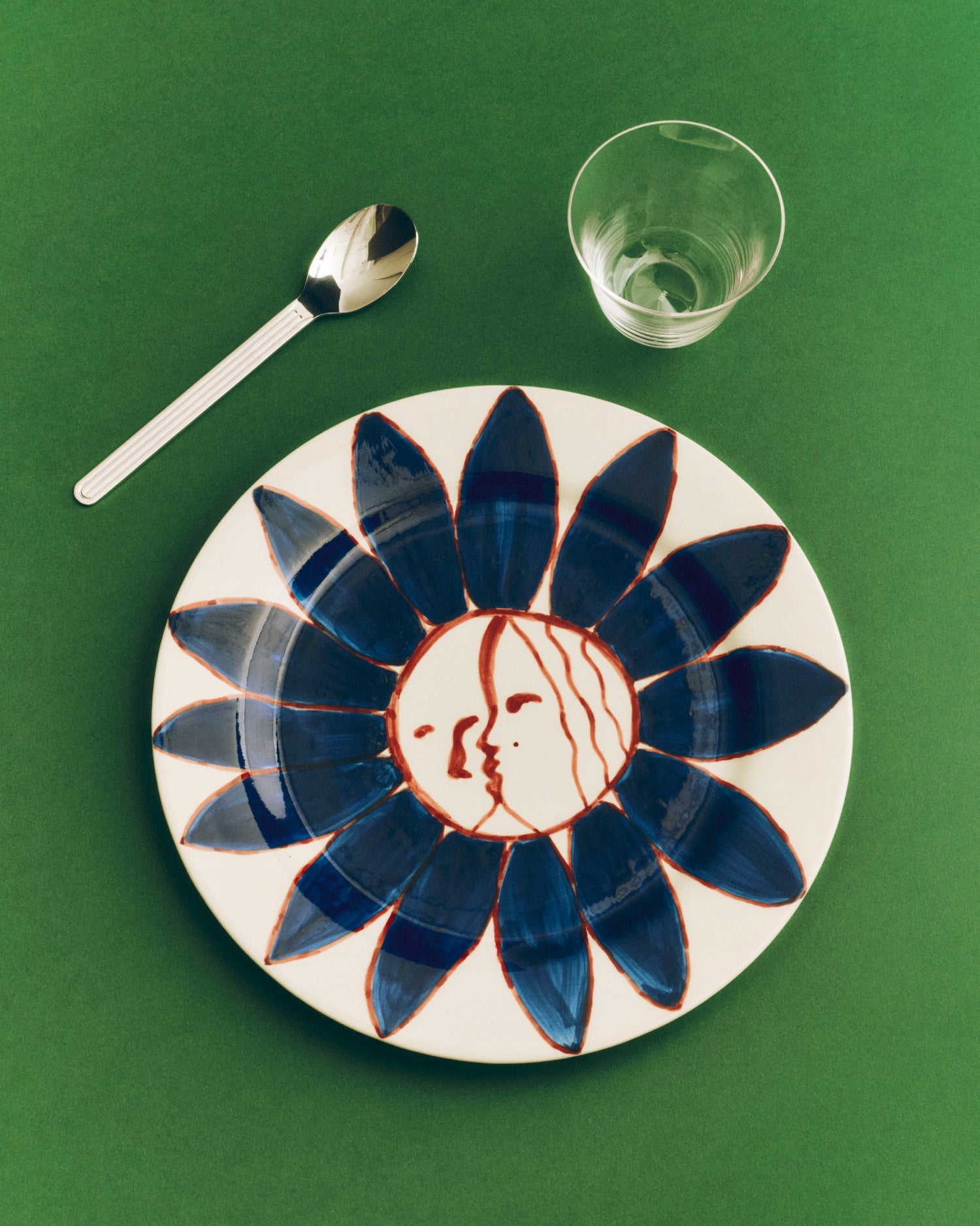 La Pittura Plate Ø28,5cm - Deep Blue Flower