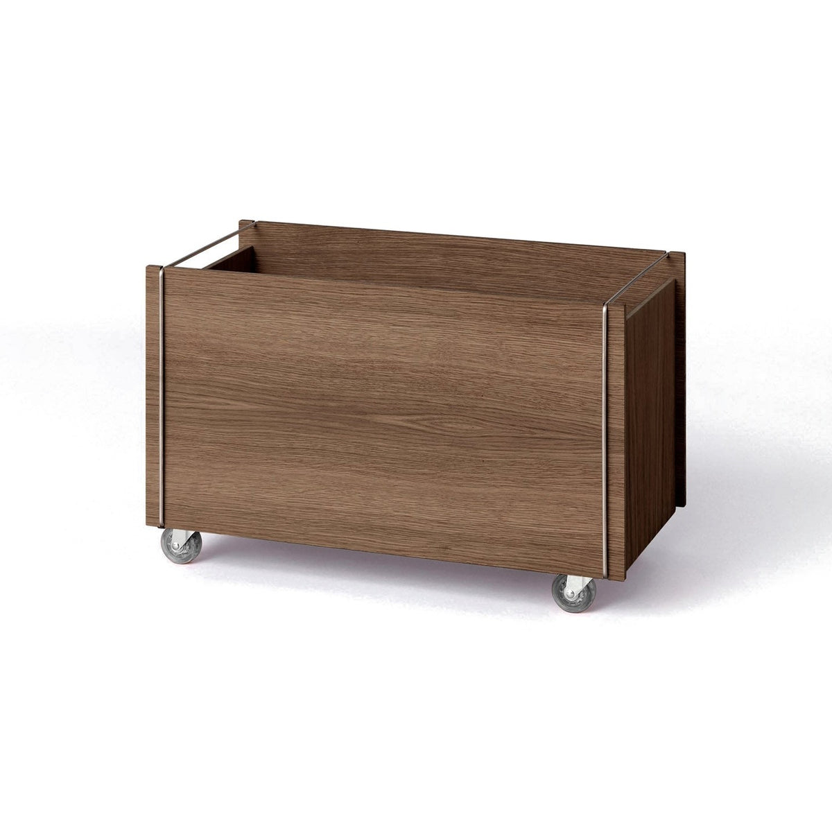 Storage Box with Wheels - Smoked Oak / Stainless Steel - Storage Box - MOEBE
