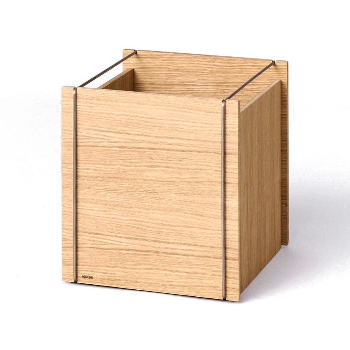 Storage Box – Square - Oak / Stainless Steel - Storage Box - MOEBE