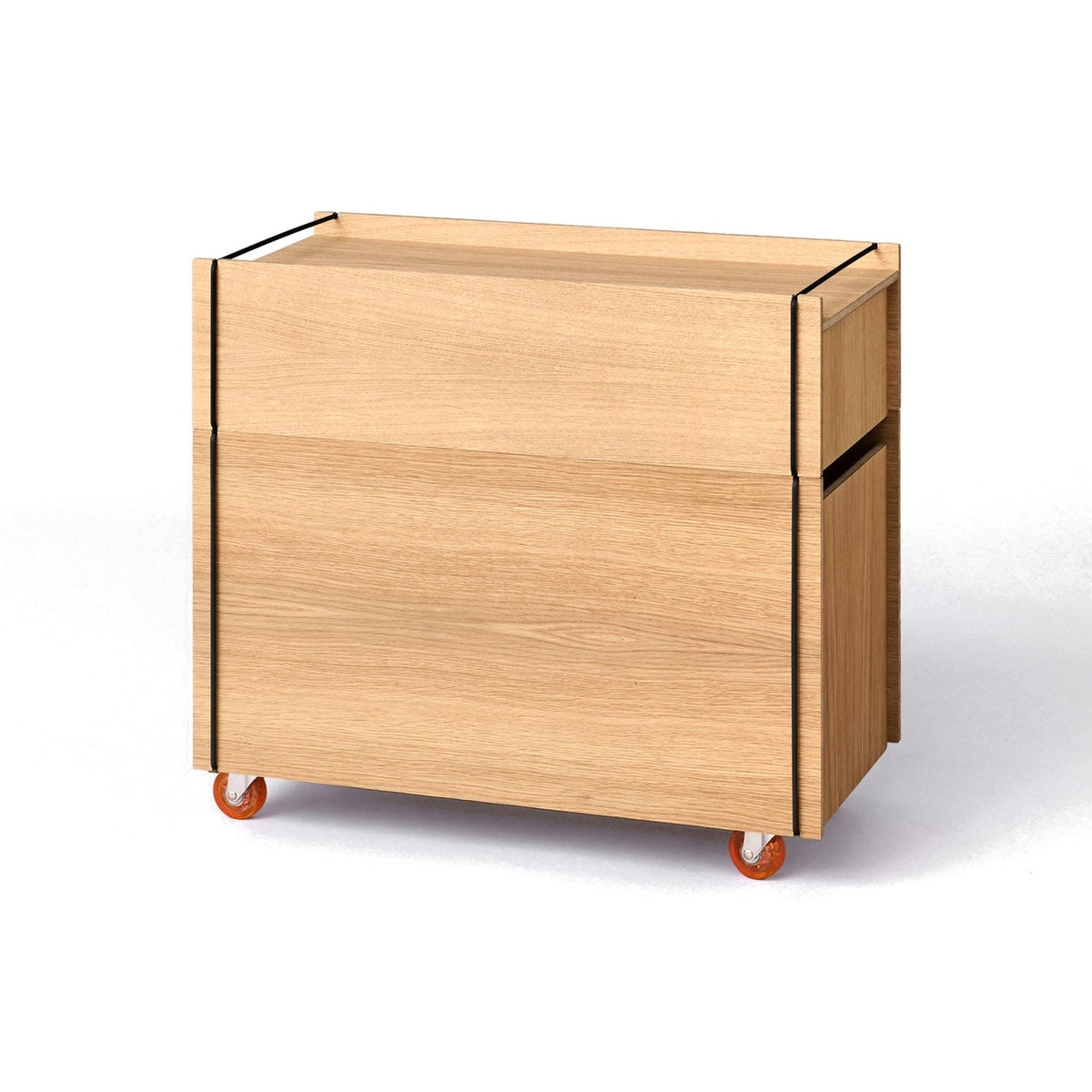 Storage Tower – Low - Oak / Black, With wheels - Storage - MOEBE