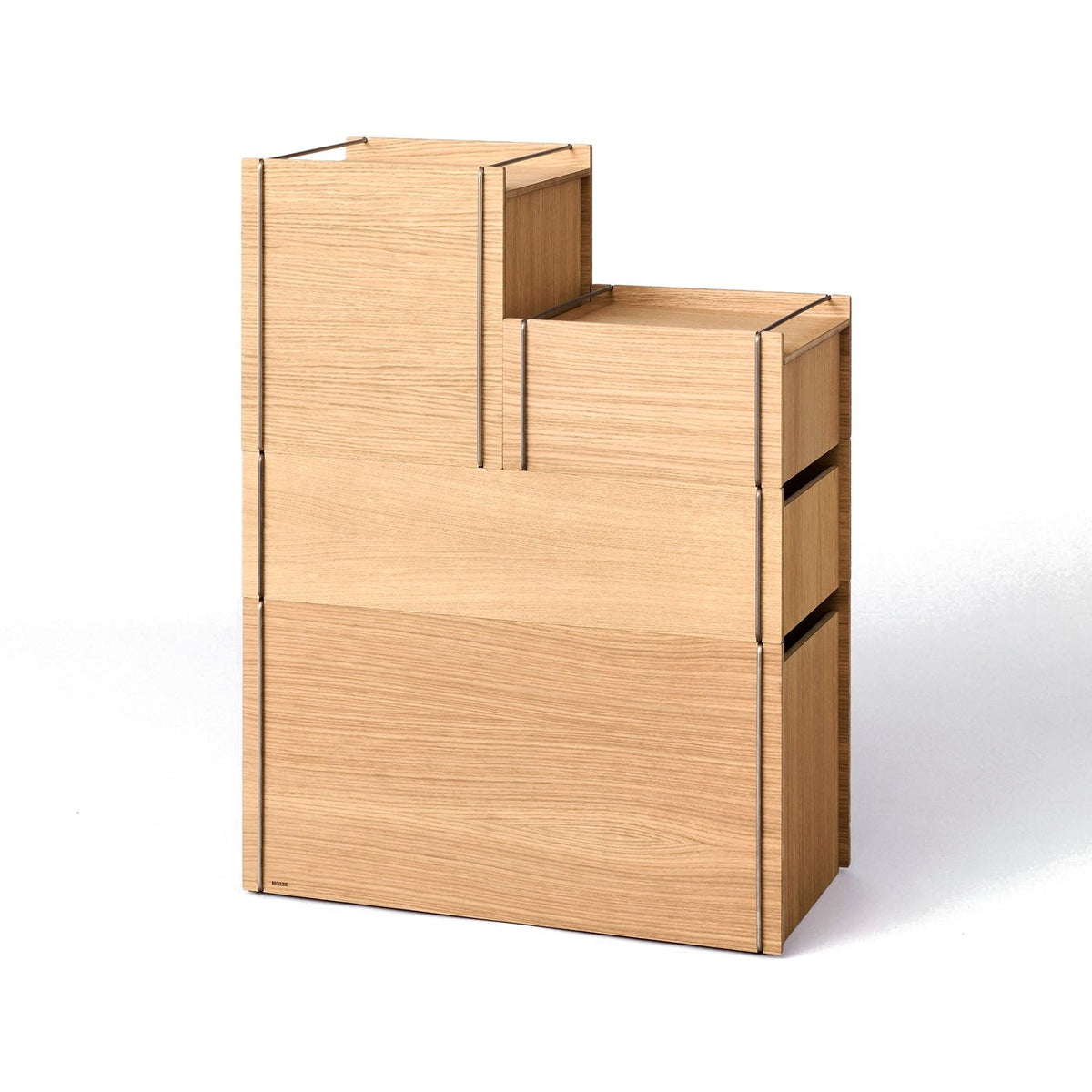 Storage Tower – Medium - Oak / Stainless Steel, Without wheels - Storage - MOEBE
