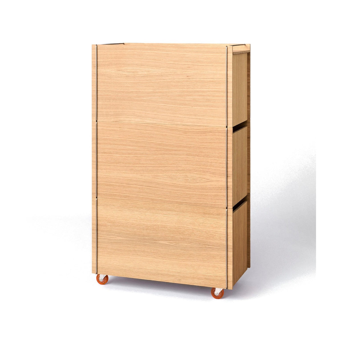 Storage Tower – Tall - Oak / Stainless Steel, With wheels - Storage - MOEBE