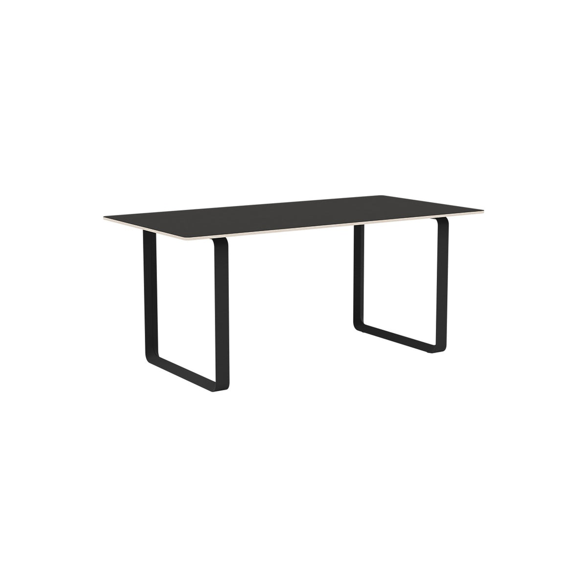 70/70 Table - 170 × 85 cm, Black Linoleum, Anthracite Black - Dining Tables - Muuto