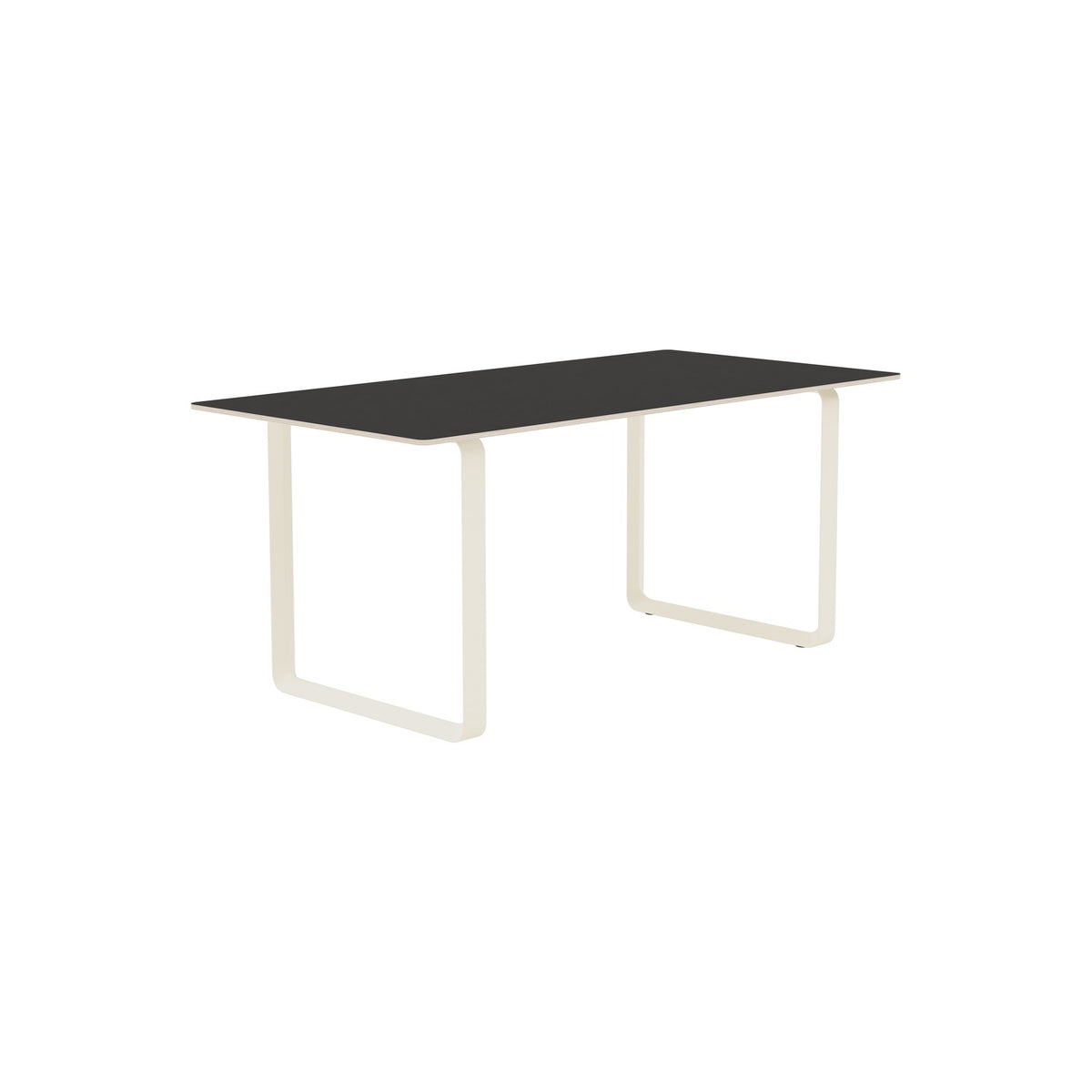 70/70 Table - 170 × 85 cm, Black Linoleum, Sand - Dining Tables - Muuto