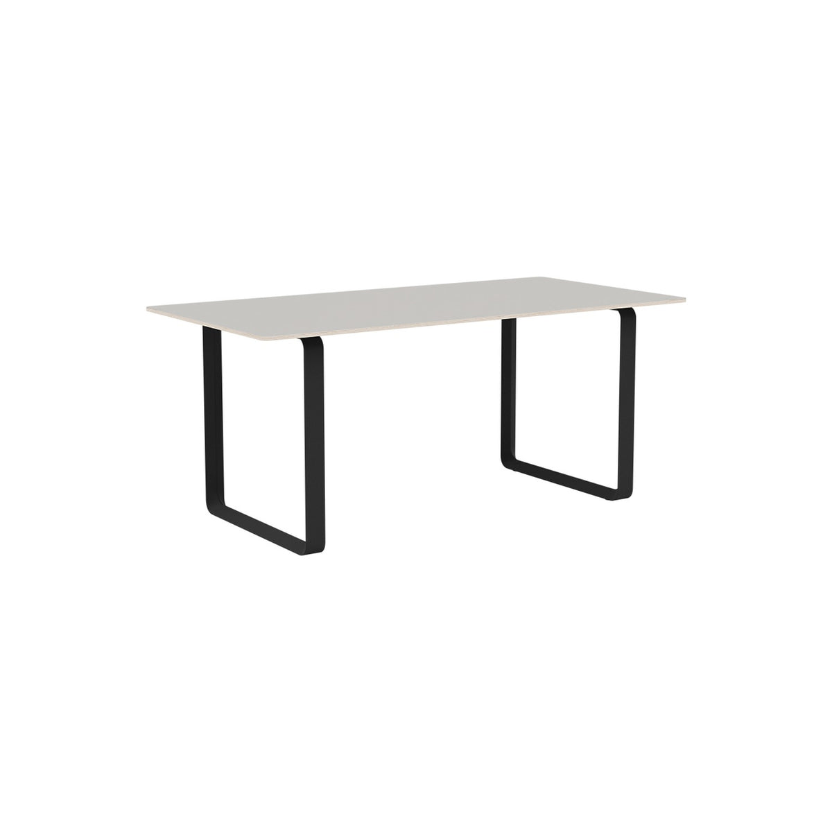 70/70 Table - 170 × 85 cm, Grey Linoleum, Anthracite Black - Dining Tables - Muuto