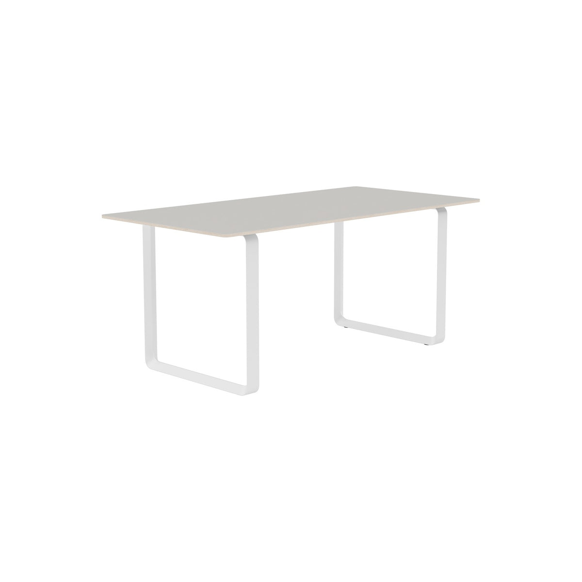 70/70 Table - 170 × 85 cm, Grey Linoleum, White - Dining Tables - Muuto