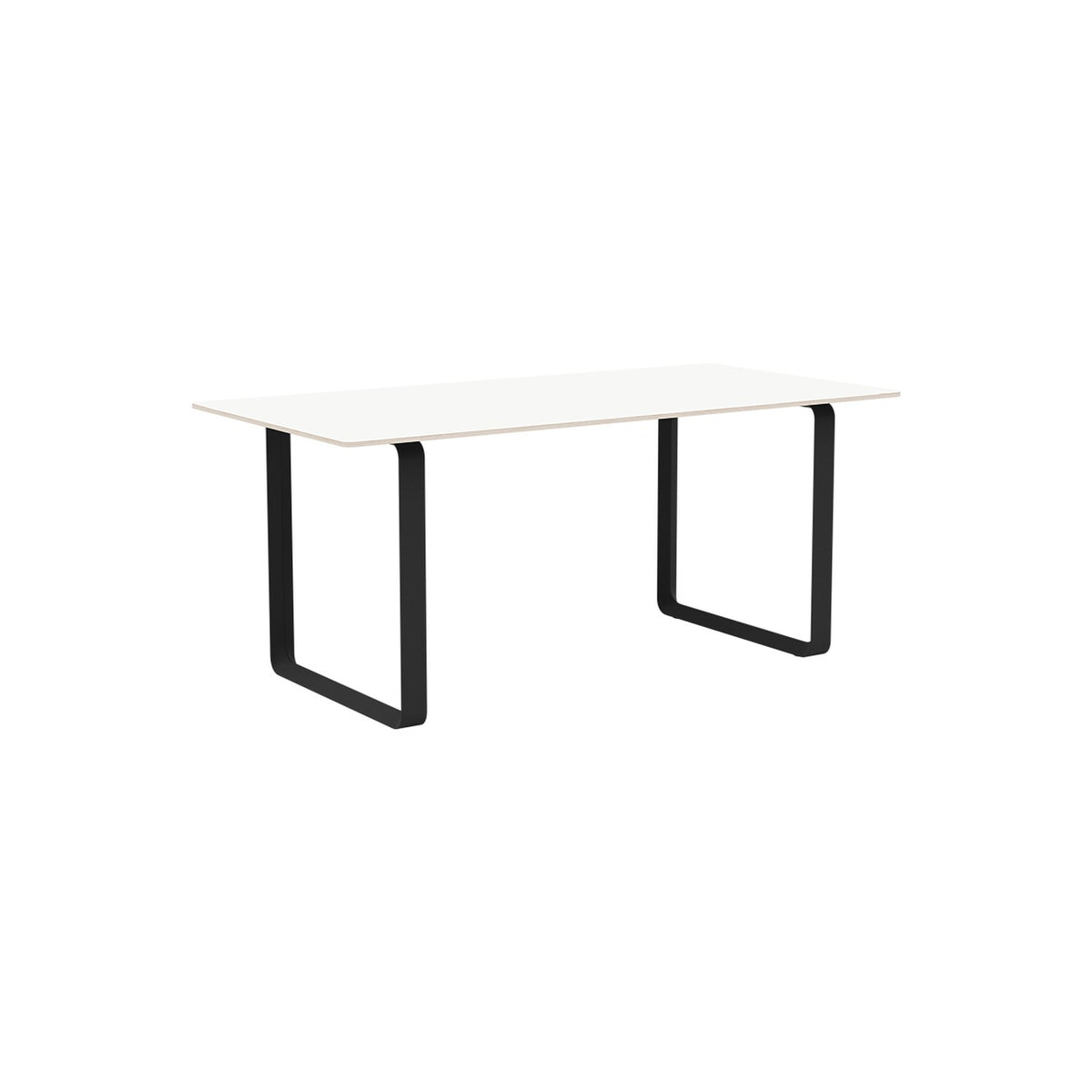 70/70 Table - 170 × 85 cm, White Laminate, Anthracite Black - Dining Tables - Muuto