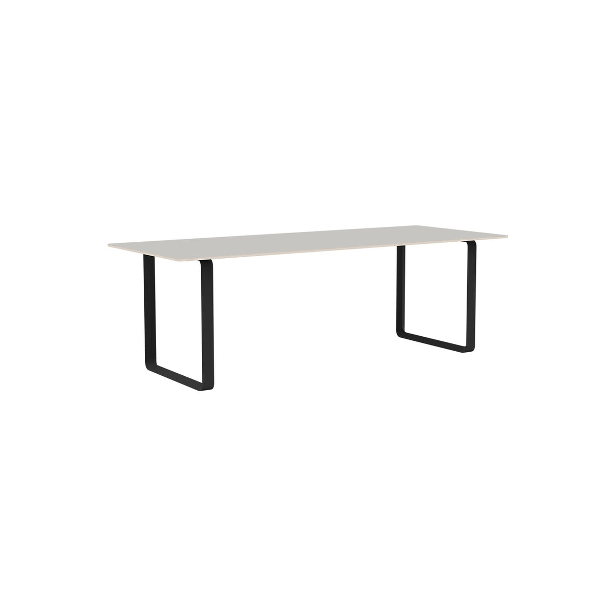70/70 Table - 225 × 90 cm, Grey Linoleum, Anthracite Black - Dining Tables - Muuto