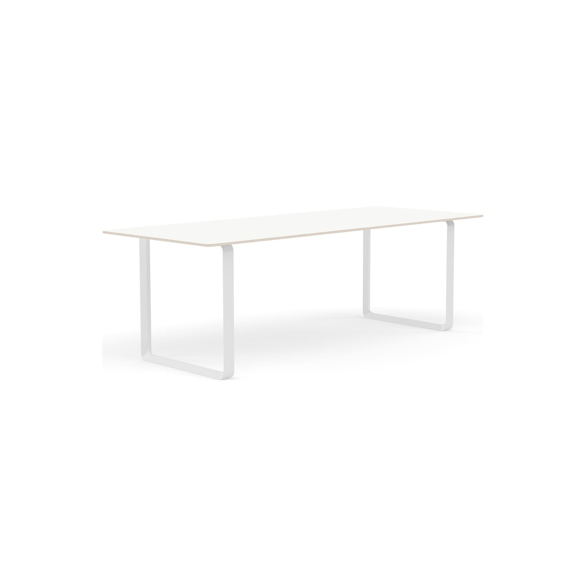 70/70 Table - 225 × 90 cm, White Laminate, White - Dining Tables - Muuto