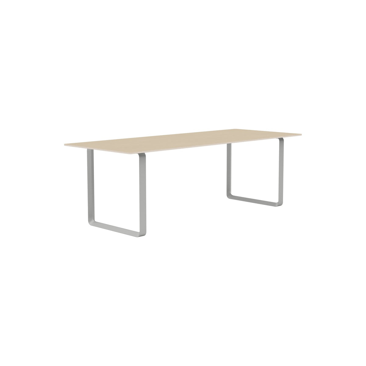 70/70 Table - 225 × 90 cm, Oak Veneer, Grey - Dining Tables - Muuto