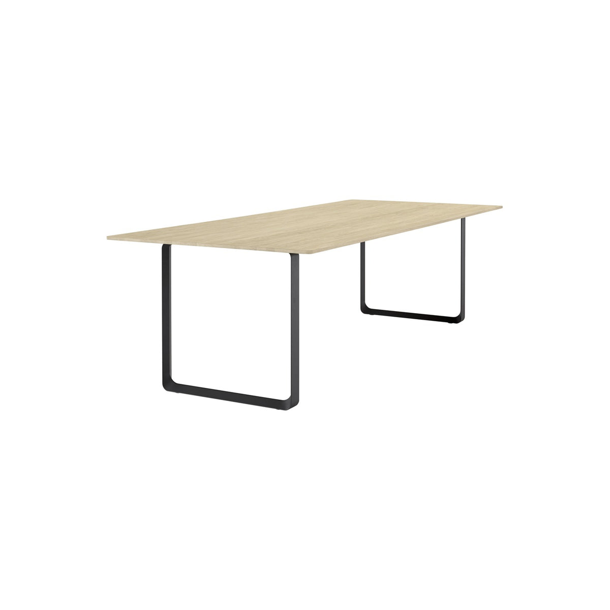 70/70 Table - 225 × 90 cm, Solid Oak, Anthracite Black - Dining Tables - Muuto