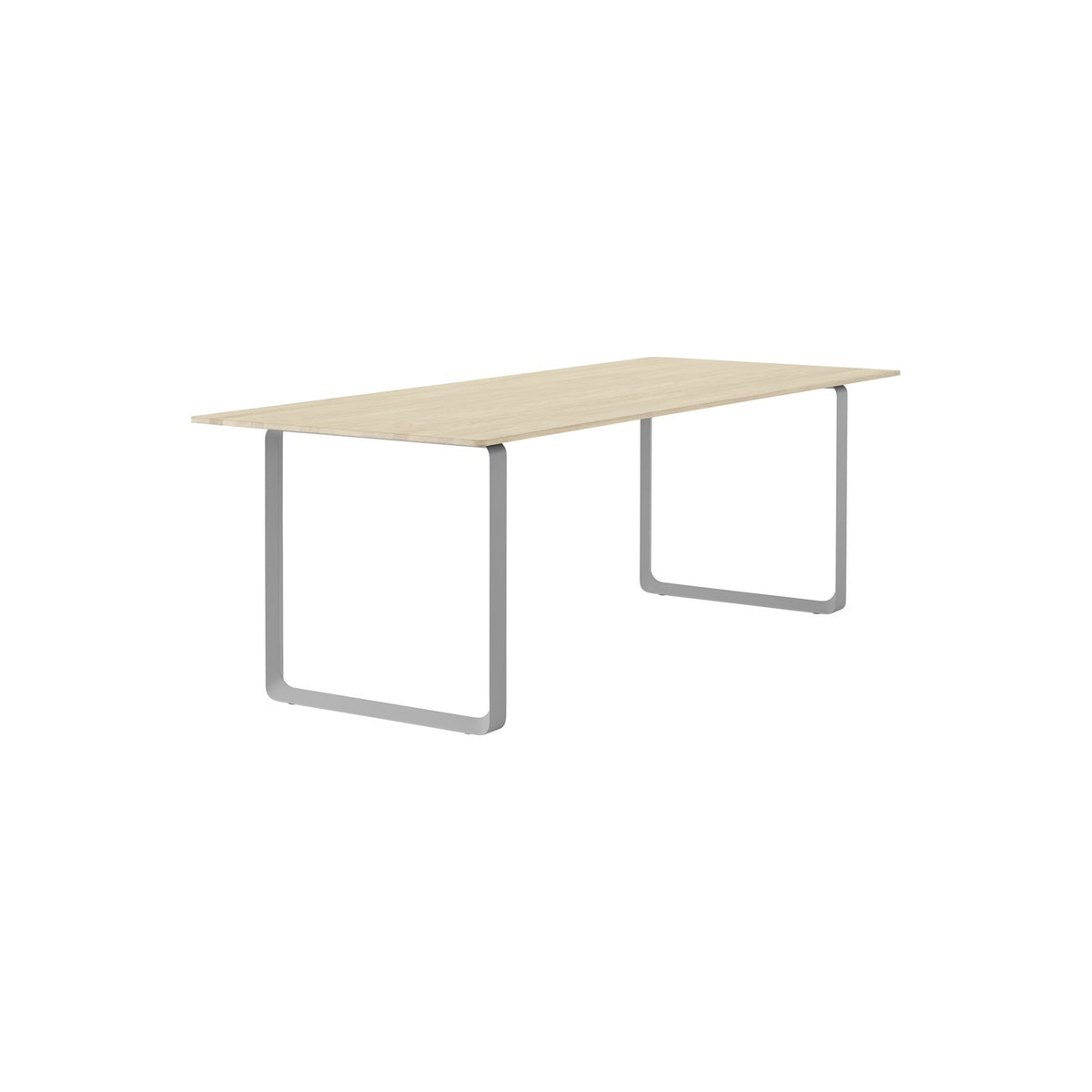 70/70 Table - 225 × 90 cm, Solid Oak, Grey - Dining Tables - Muuto