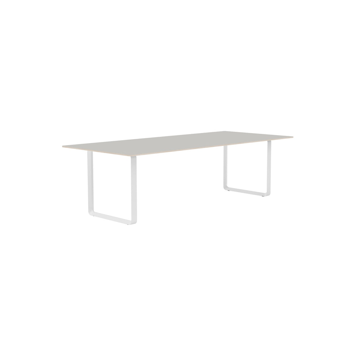 70/70 Table - 255 × 108 cm, Grey Linoleum, White - Dining Tables - Muuto