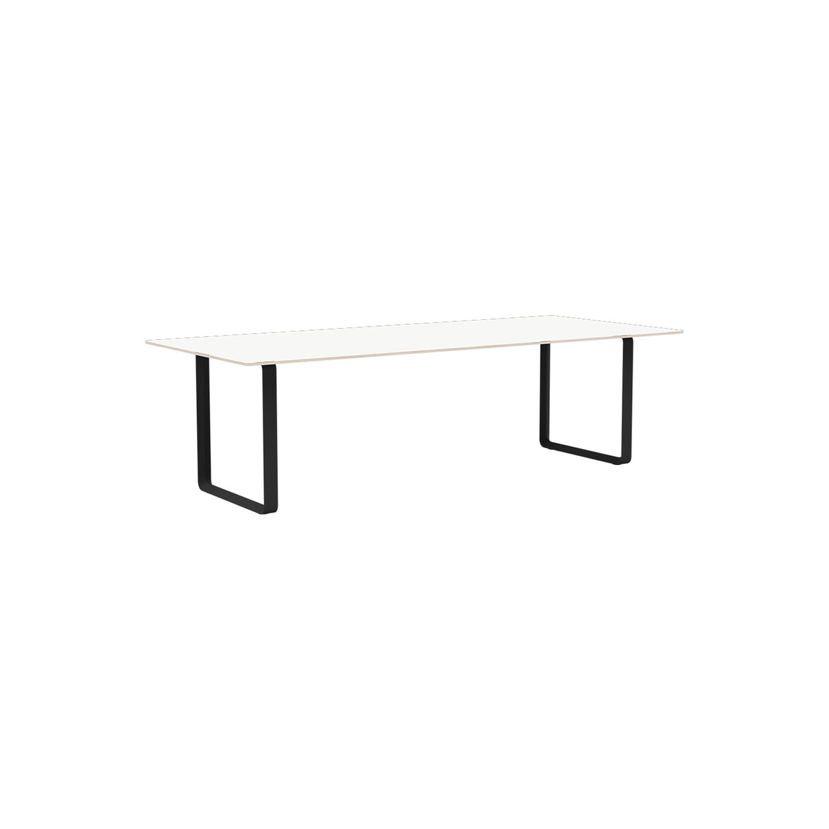 70/70 Table - 255 × 108 cm, White Laminate, Anthracite Black - Dining Tables - Muuto