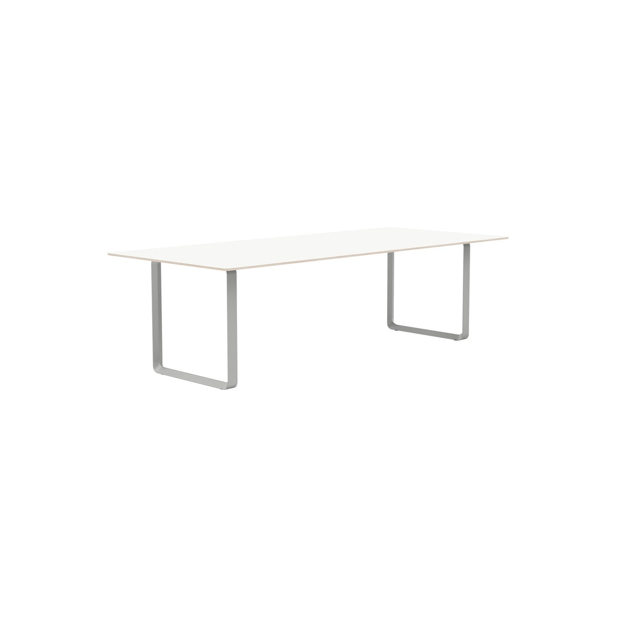 70/70 Table - 255 × 108 cm, White Laminate, Grey - Dining Tables - Muuto