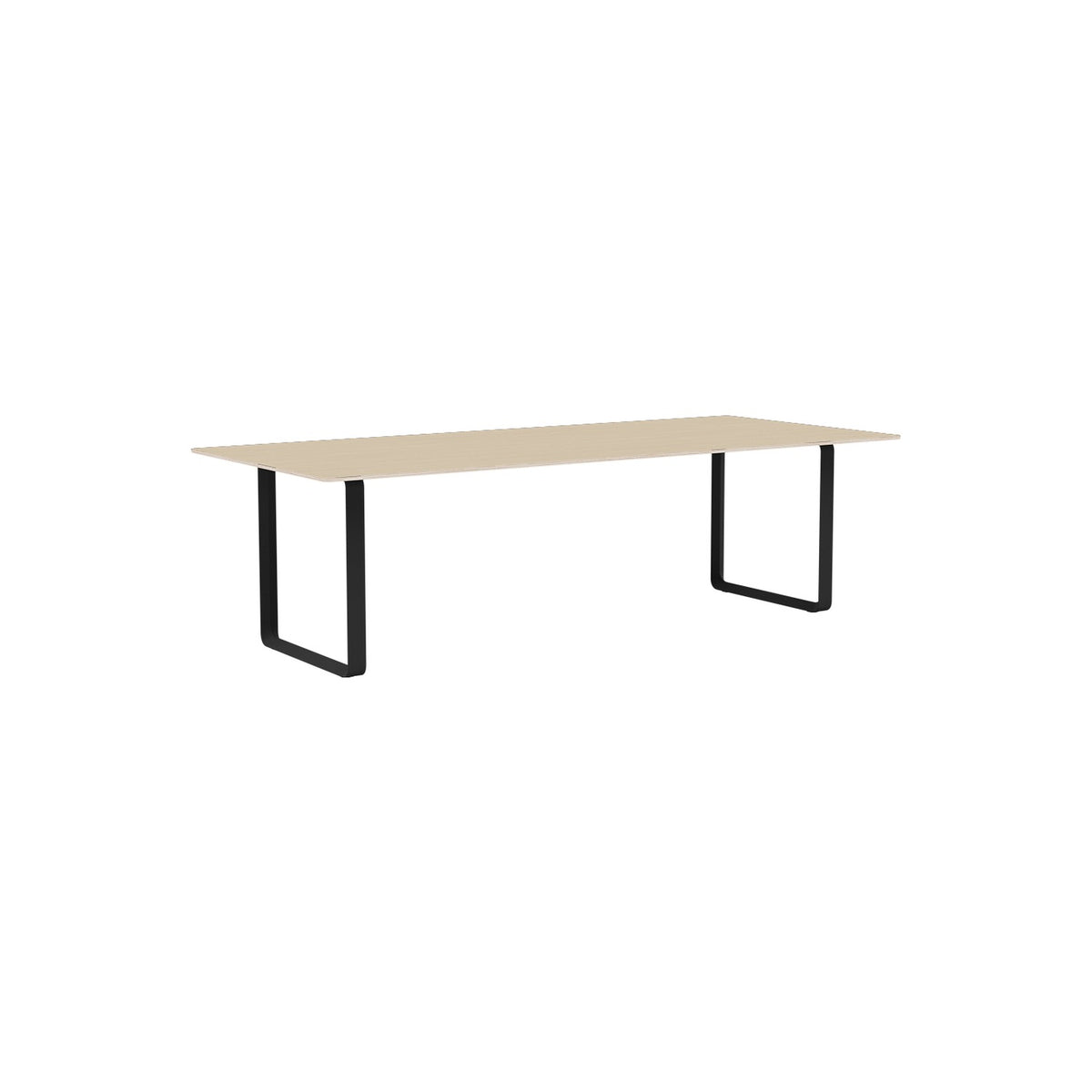 70/70 Table - 255 × 108 cm, Oak Veneer, Anthracite Black - Dining Tables - Muuto