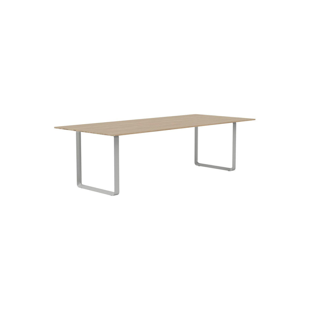 70/70 Table - 255 × 108 cm, Solid Oak, Grey - Dining Tables - Muuto