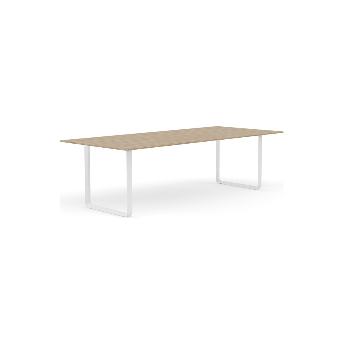 70/70 Table - 255 × 108 cm, Solid Oak, White - Dining Tables - Muuto