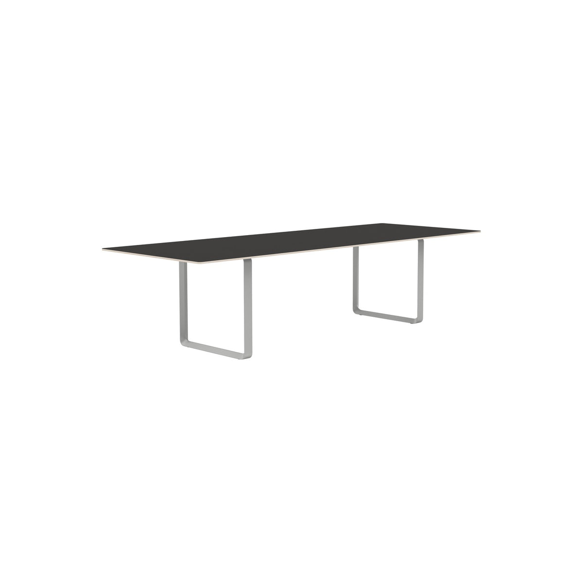 70/70 Table - 295 × 108 cm, Black Linoleum, Grey - Dining Tables - Muuto