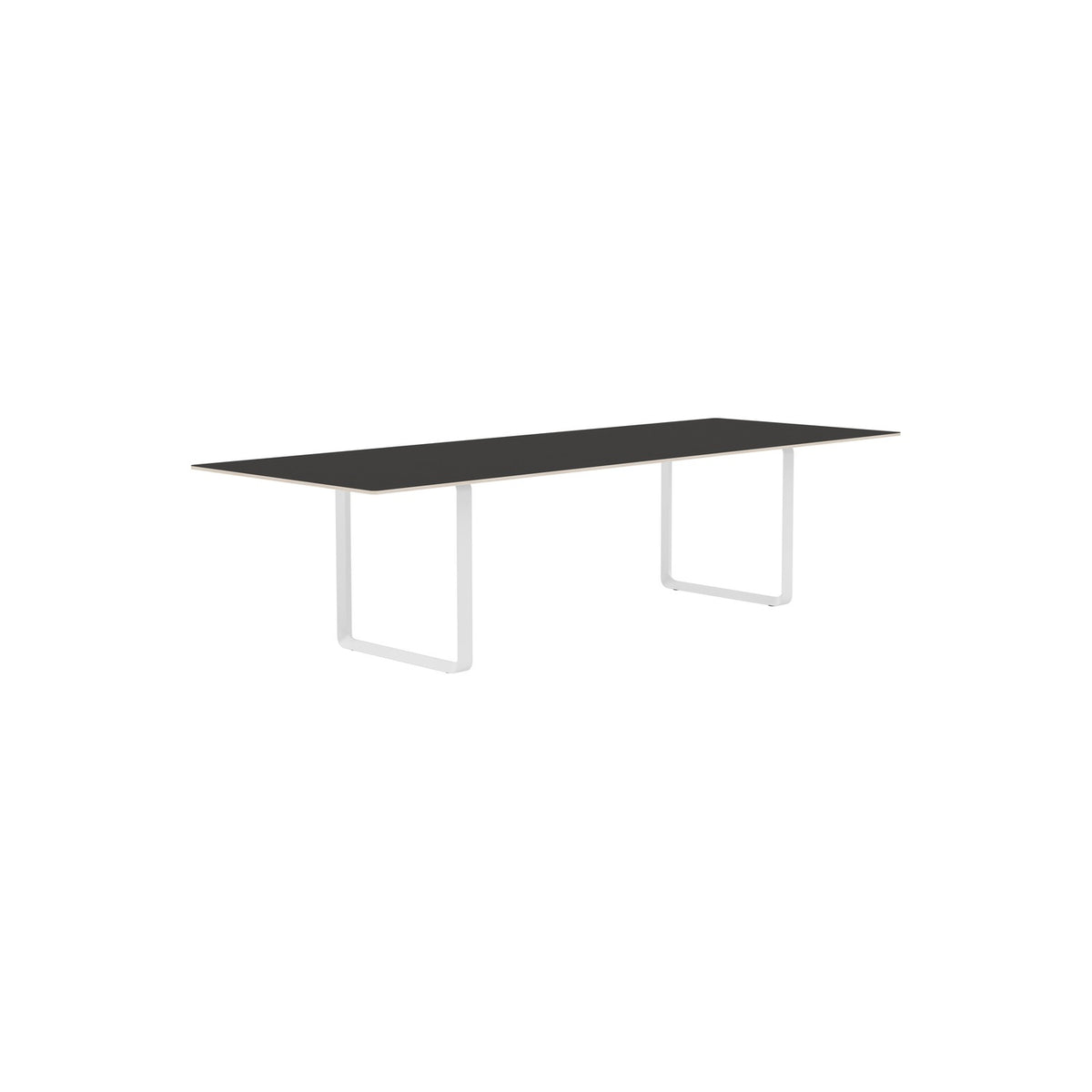 70/70 Table - 295 × 108 cm, Black Linoleum, White - Dining Tables - Muuto