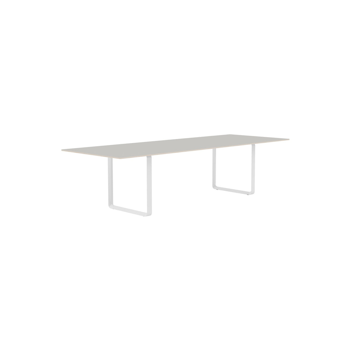 70/70 Table - 295 × 108 cm, Grey Linoleum, White - Dining Tables - Muuto