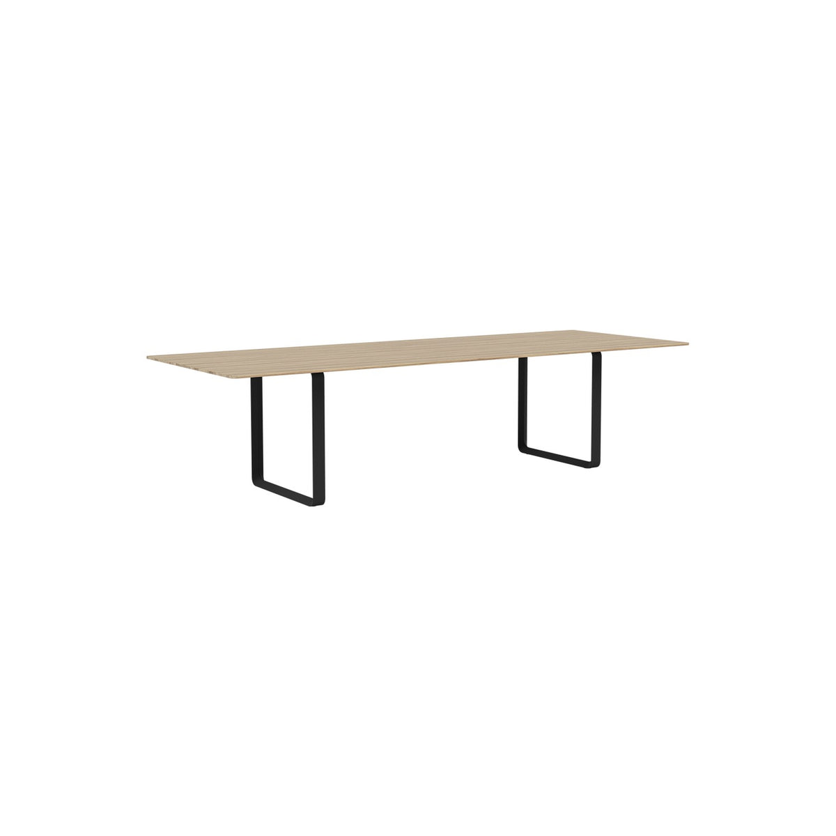 70/70 Table - 295 × 108 cm, Solid Oak, Anthracite Black - Dining Tables - Muuto