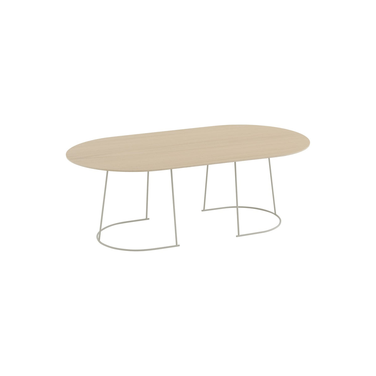 Airy Coffee Table - Large, Oak Veneer / Off-White - Coffee & Side Tables - Muuto