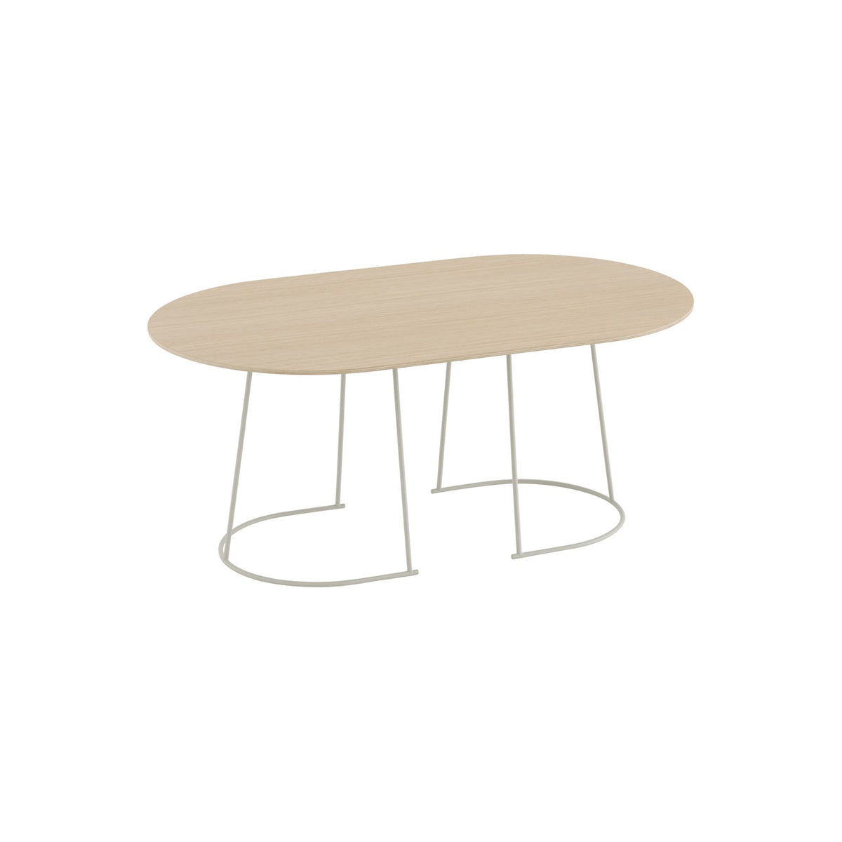 Airy Coffee Table - Medium, Oak Veneer / Off-White - Coffee & Side Tables - Muuto