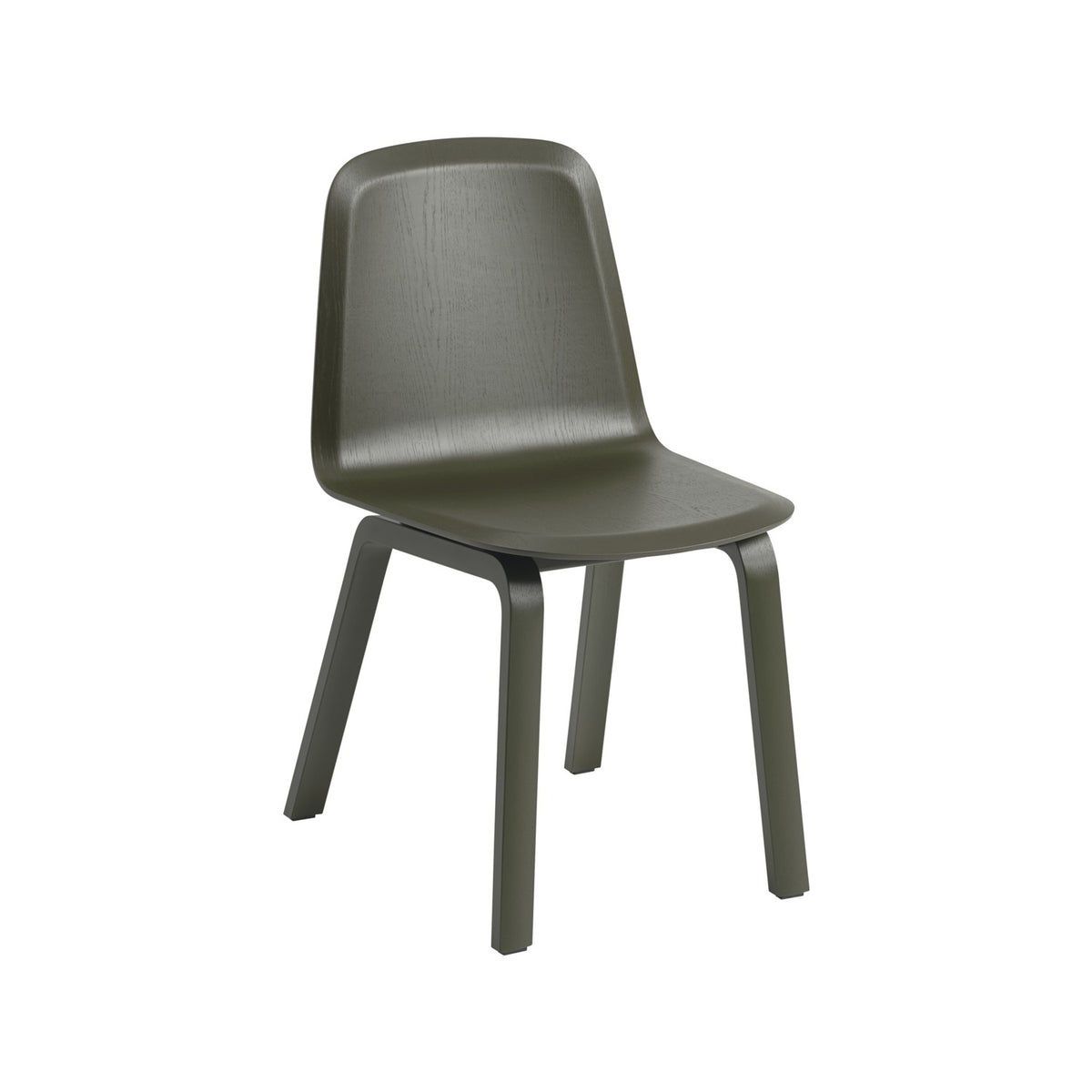Brink Chair - Wood Base, Dark Olive - Chairs - Muuto