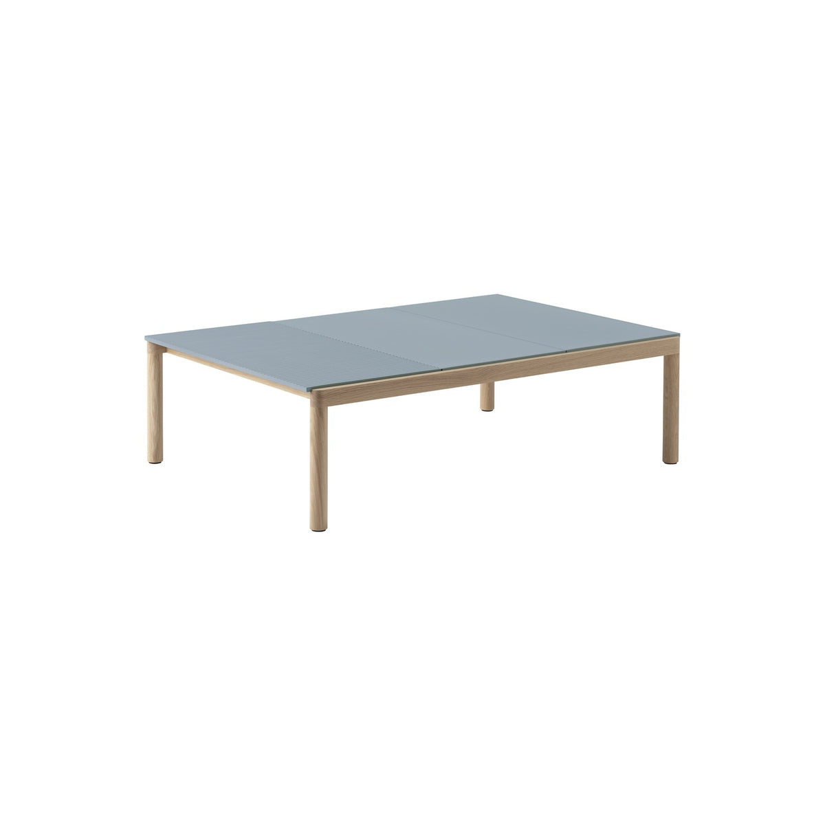 Couple Coffee Table - 120 × 84.5 cm, Plain, Pale Blue / Oak - Coffee & Side Tables - Muuto
