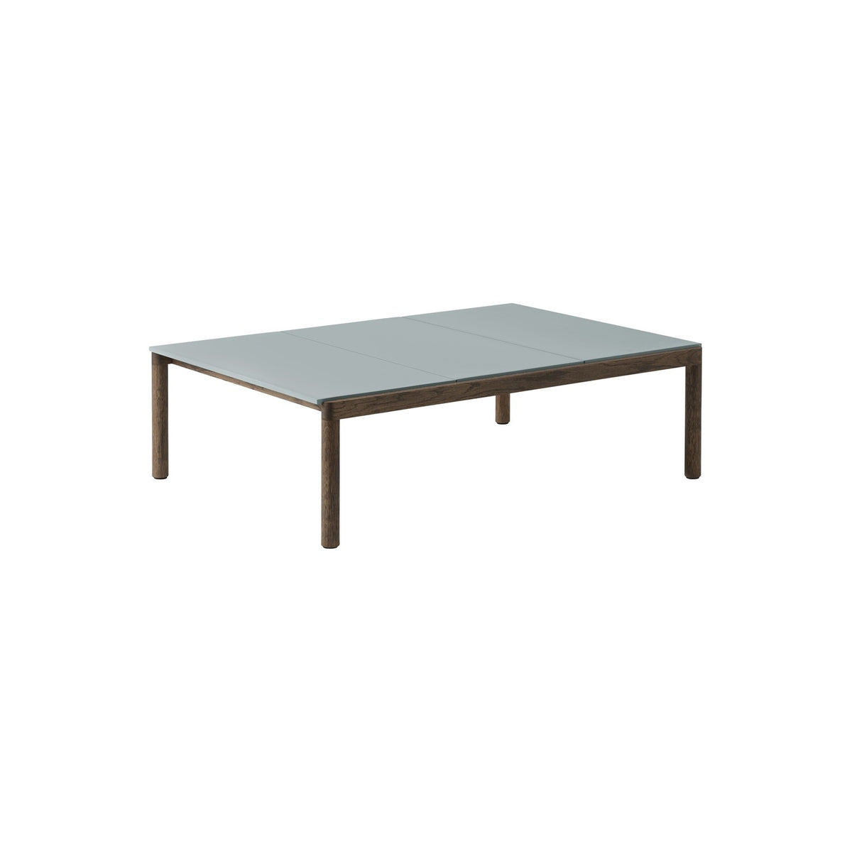 Couple Coffee Table - 120 × 84.5 cm, Plain, Pale Blue / Dark Oiled Oak - Coffee & Side Tables - Muuto