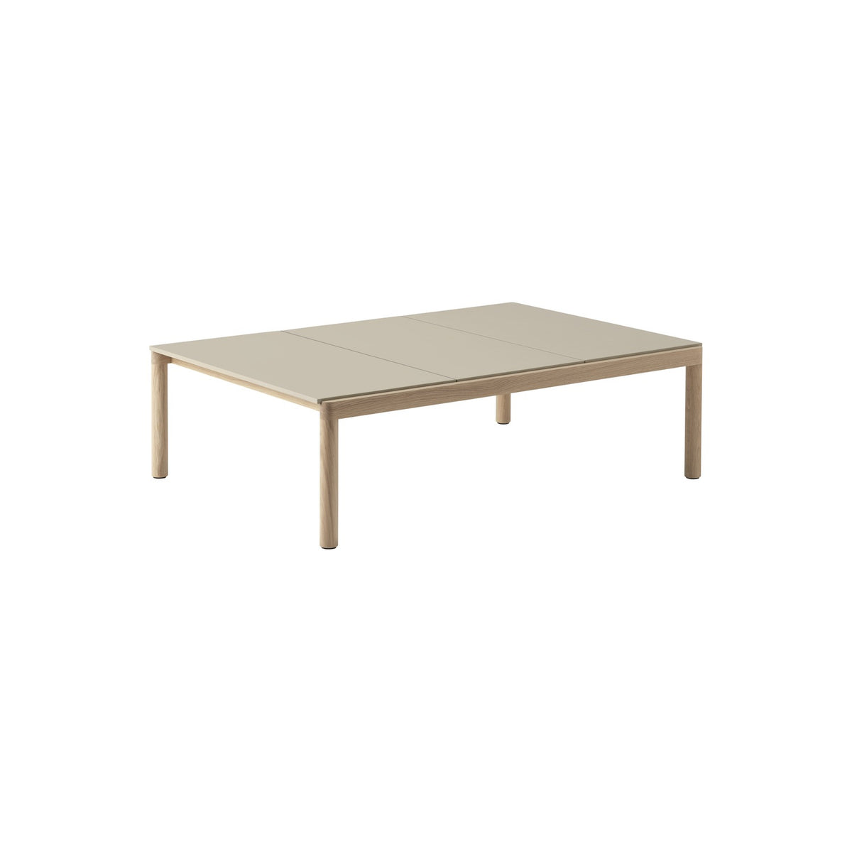 Couple Coffee Table - 120 × 84.5 cm, Plain, Sand / Oak - Coffee & Side Tables - Muuto