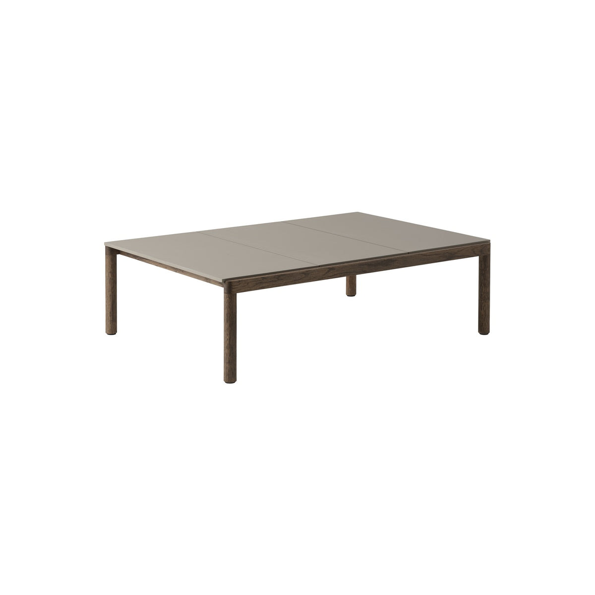 Couple Coffee Table - 120 × 84.5 cm, Plain, Taupe / Dark Oiled Oak - Coffee & Side Tables - Muuto