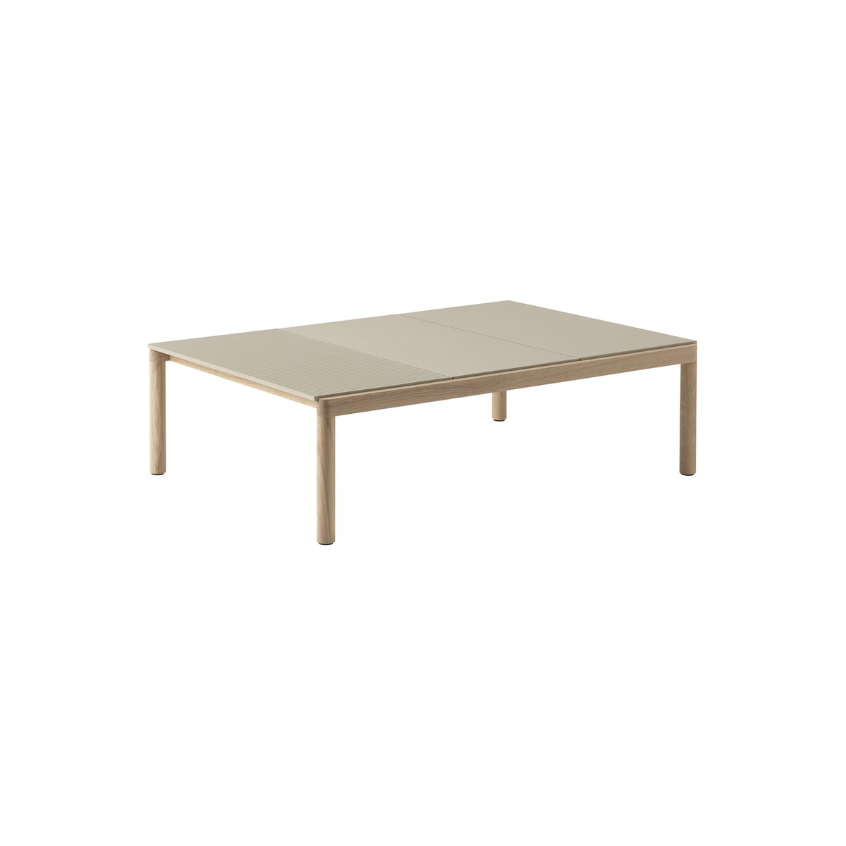 Couple Coffee Table - 120 × 84.5 cm, Plain & Wavy, Sand / Oak - Coffee & Side Tables - Muuto