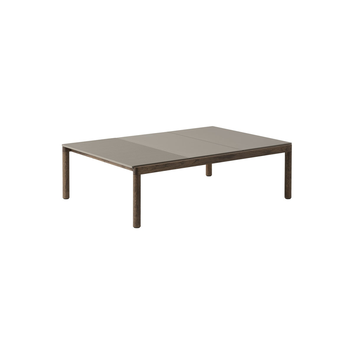 Couple Coffee Table - 120 × 84.5 cm, Plain & Wavy, Taupe / Dark Oiled Oak - Coffee & Side Tables - Muuto