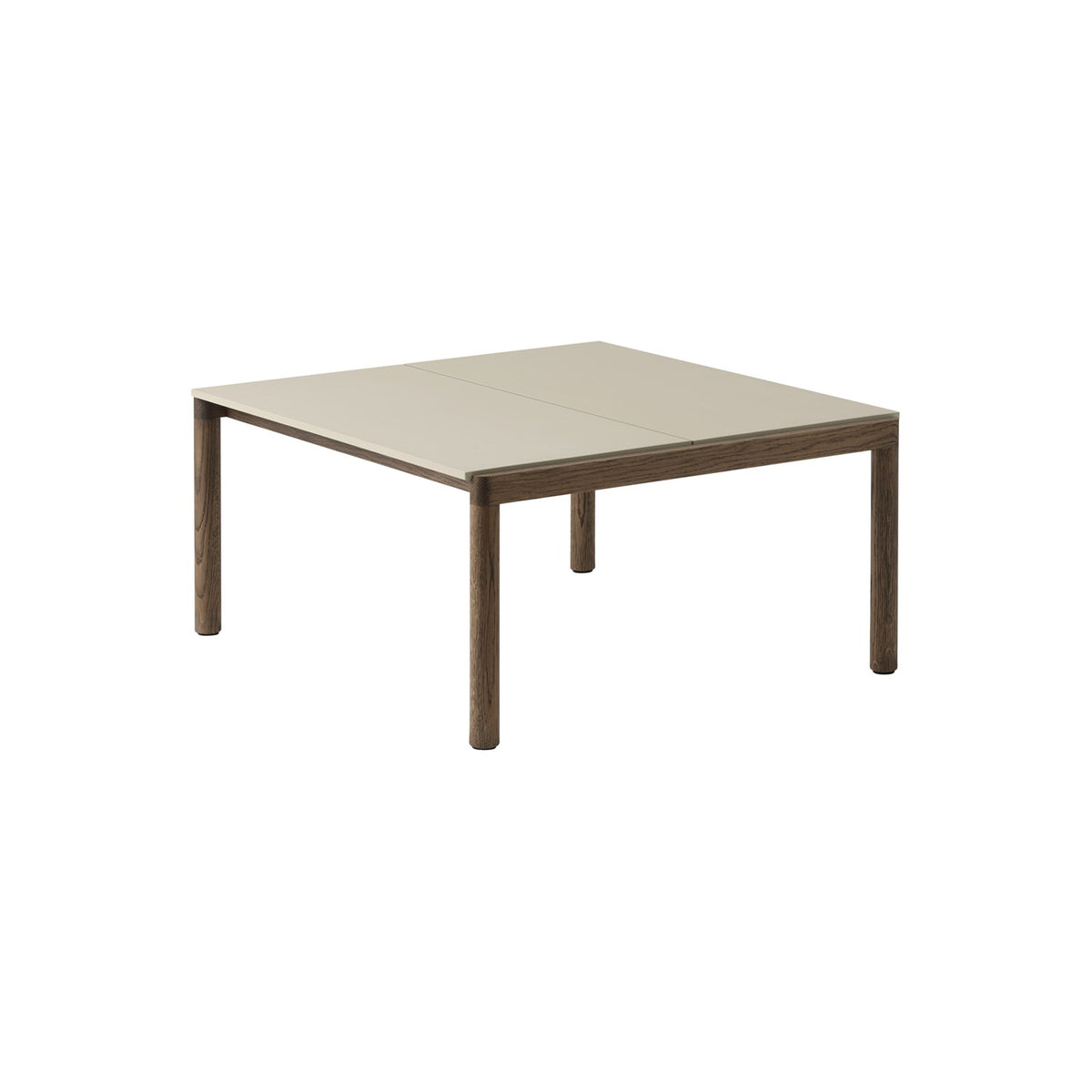 Couple Coffee Table - 80 × 84.5 cm, Plain, Sand / Dark Oiled Oak - Coffee & Side Tables - Muuto