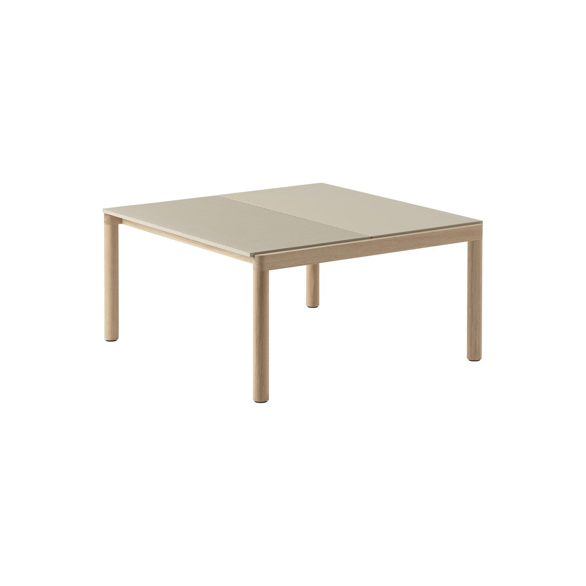 Couple Coffee Table - 80 × 84.5 cm, Plain & Wavy, Sand / Oak - Coffee & Side Tables - Muuto