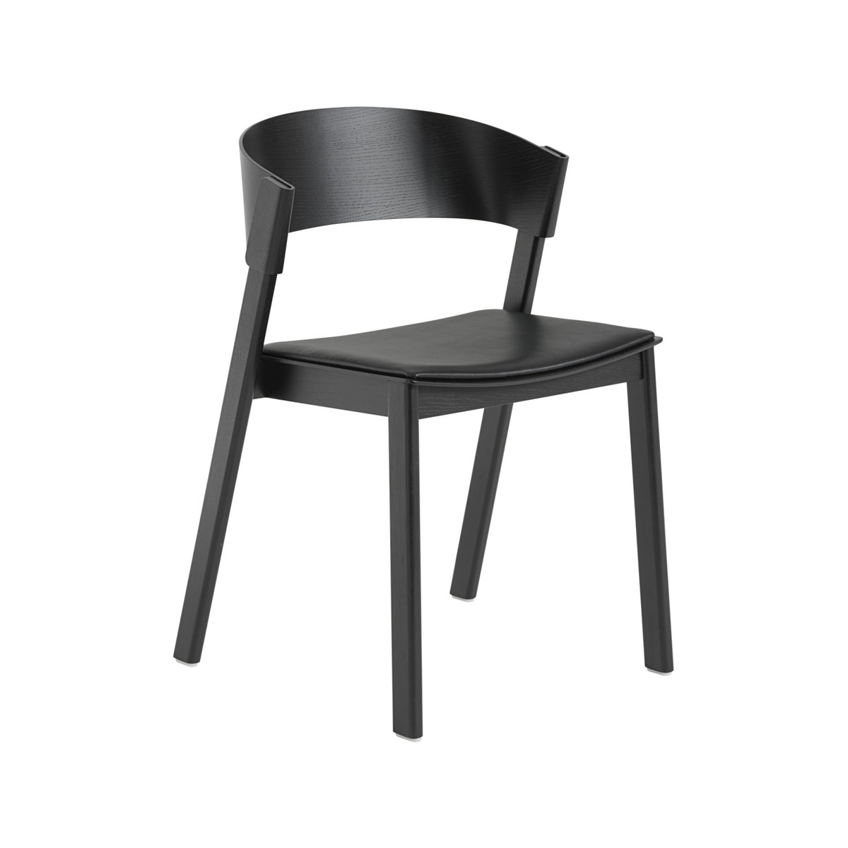 Cover Side Chair - Black / Black Leather - Chairs - Muuto