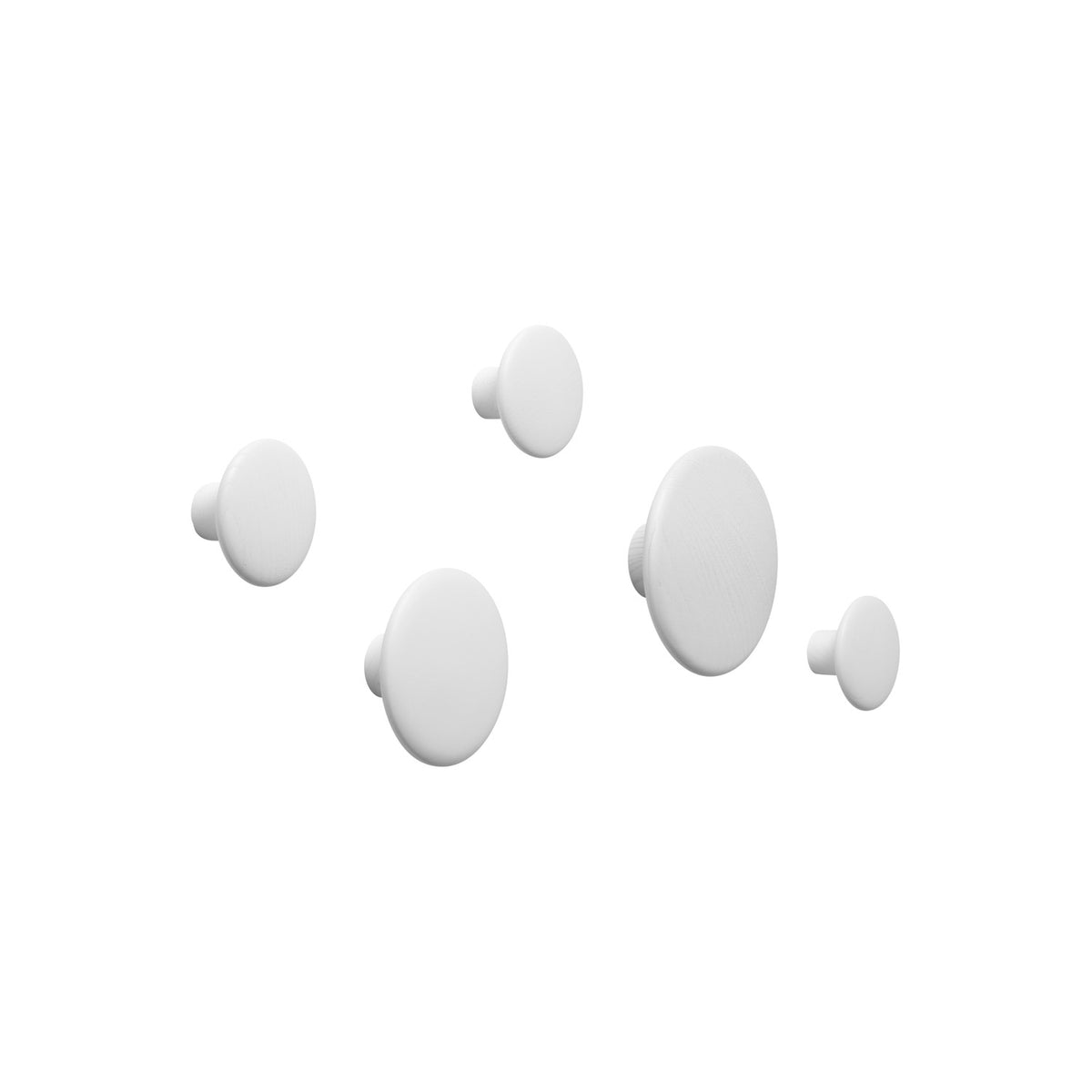 Dots Wood - Set of 5, Off-White - Coat Rack - Muuto