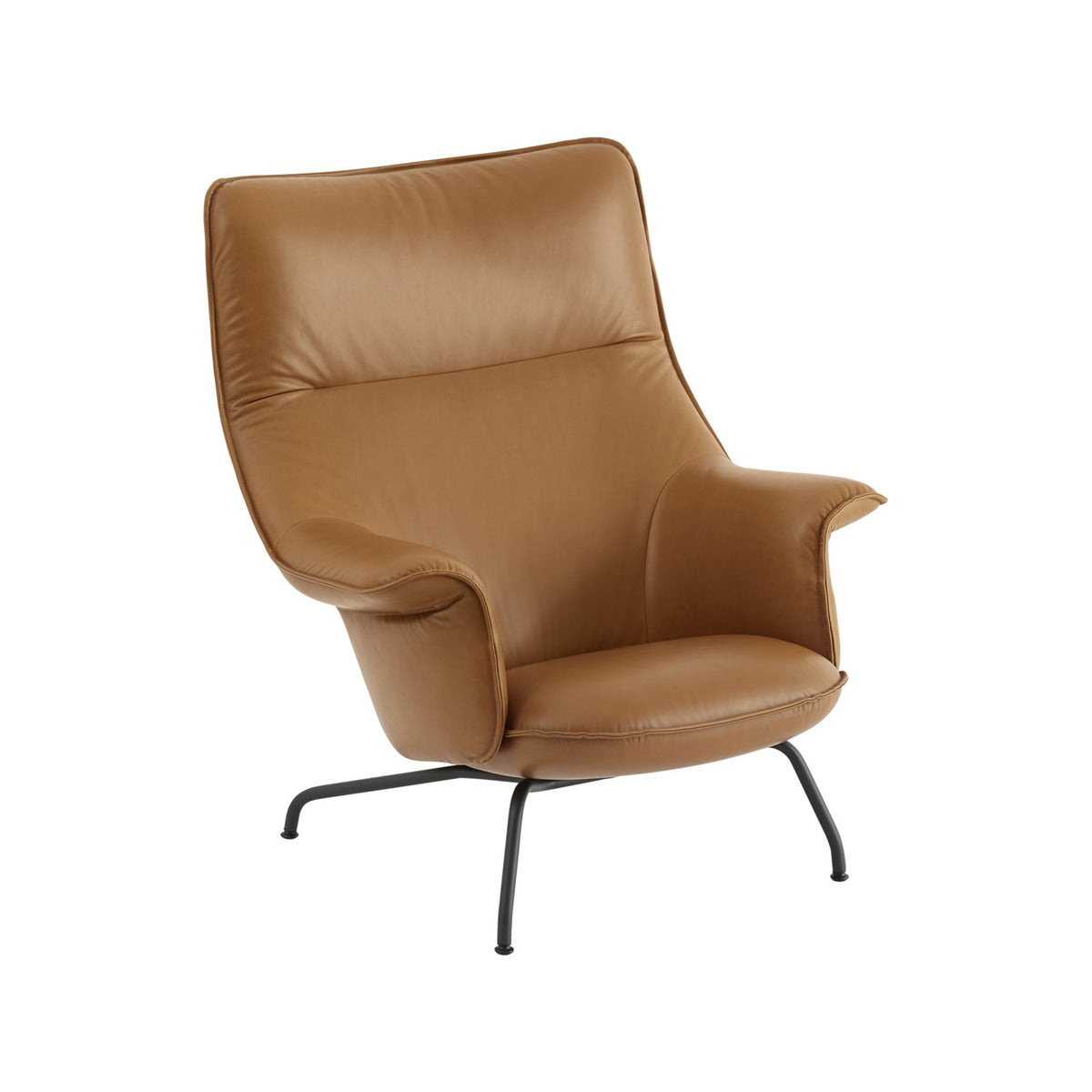 Doze Lounge Chair High Back - Tube Base, Cognac Leather - Chairs - Muuto