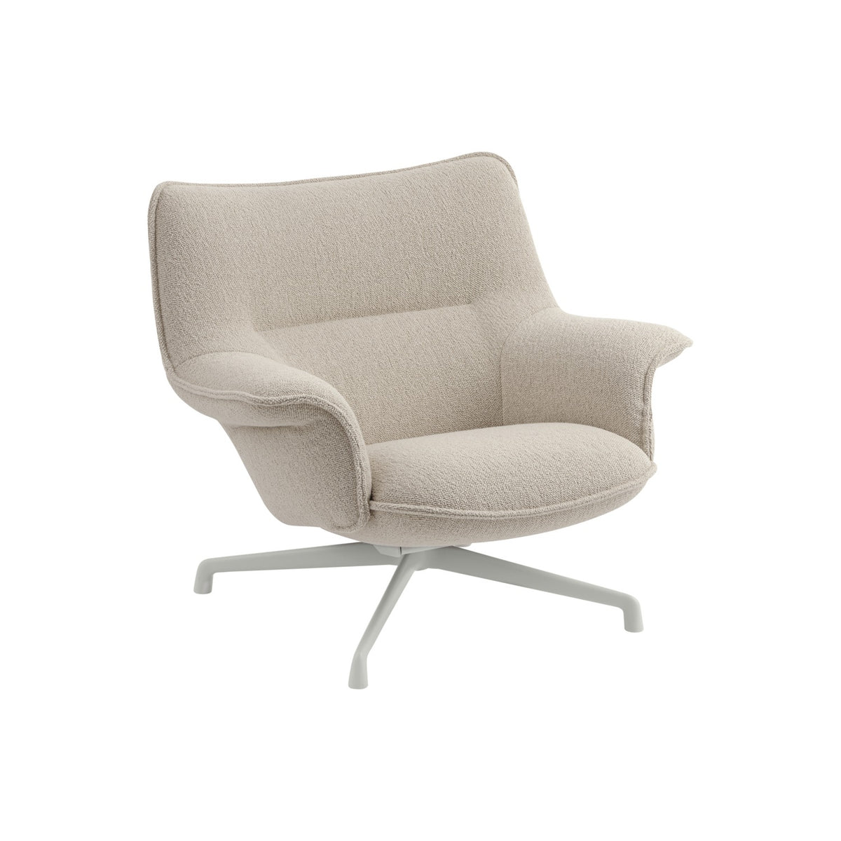 Doze Lounge Chair Low Back - Swivel Base, Hearth 7 Grey - Chairs - Muuto