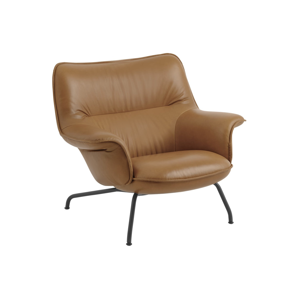 Doze Lounge Chair Low Back - Tube Base, Cognac Leather - Chairs - Muuto