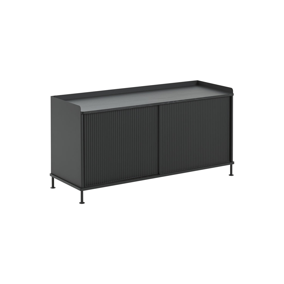 Enfold Sideboard - 124 × 45 cm, H 63 cm, Anthracite Black / Black - Sideboard - Muuto
