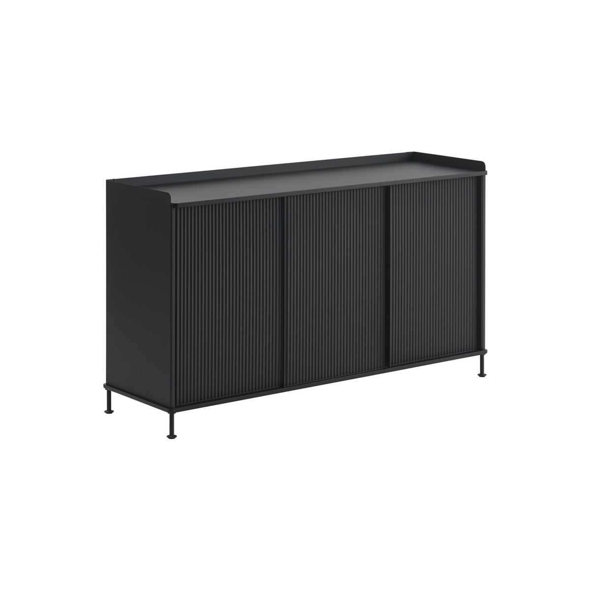 Enfold Sideboard - 148 × 45 cm, H 85 cm, Anthracite Black / Black - Sideboard - Muuto