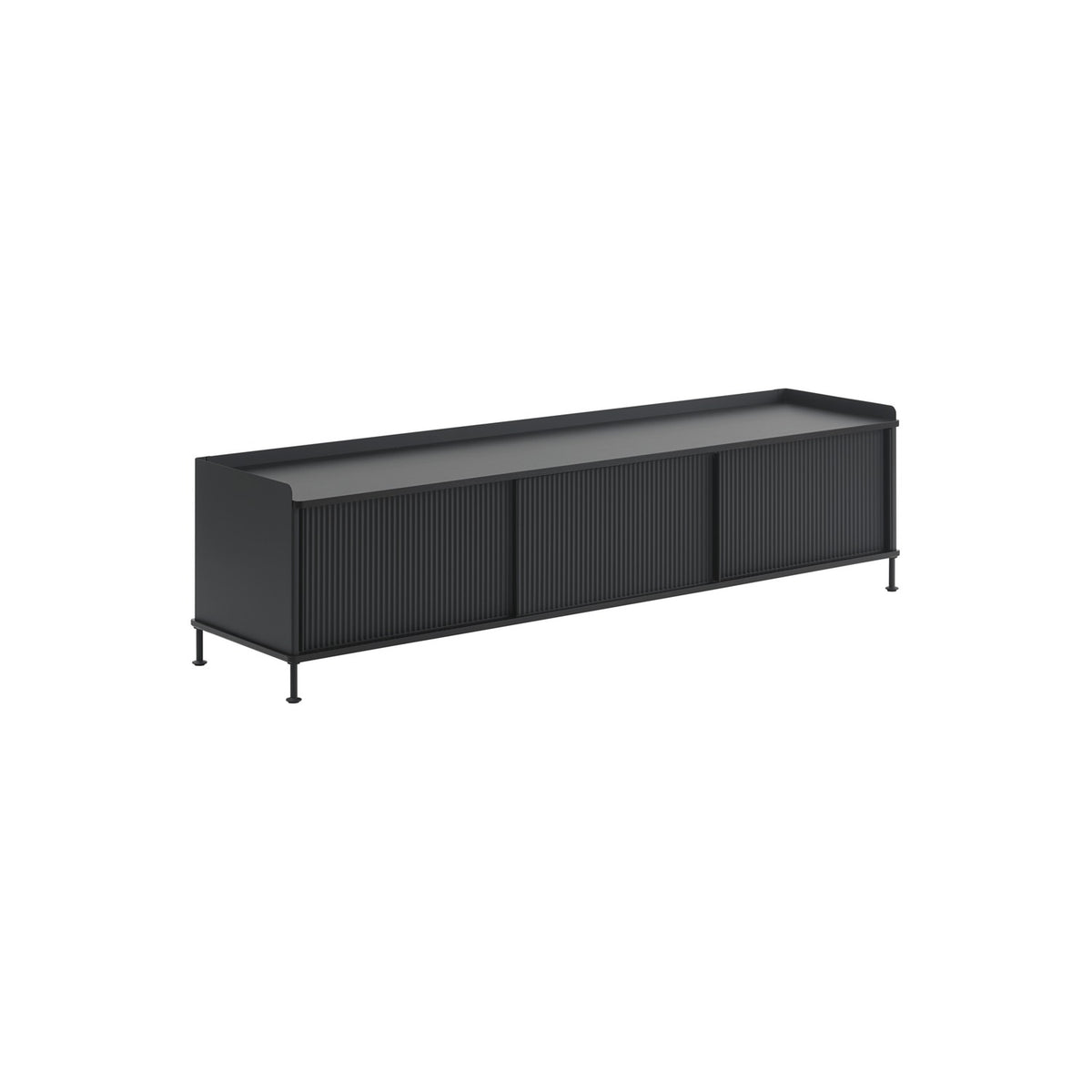 Enfold Sideboard - 186 × 45 cm, H 48 cm, Anthracite Black / Black - Sideboard - Muuto