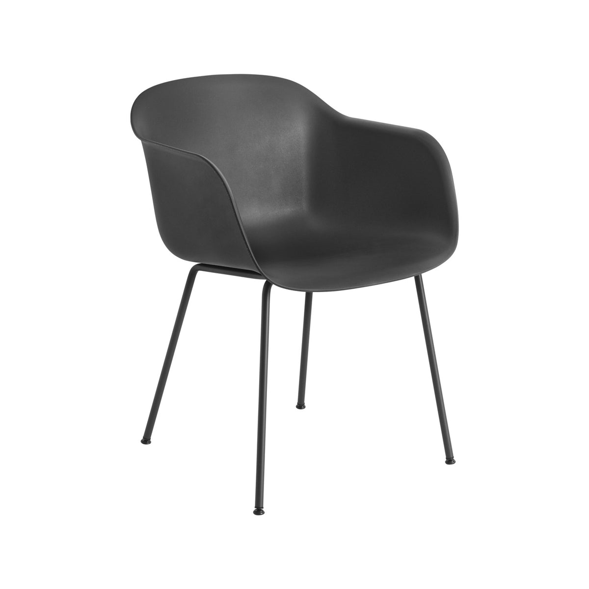 Fiber Armchair - Tube Base, Black - Chairs - Muuto
