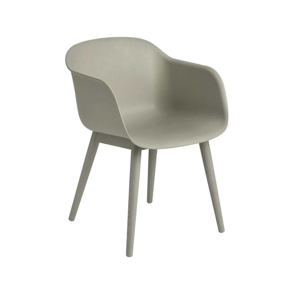 Fiber Armchair - Wood Base, Dusty Green - Chairs - Muuto