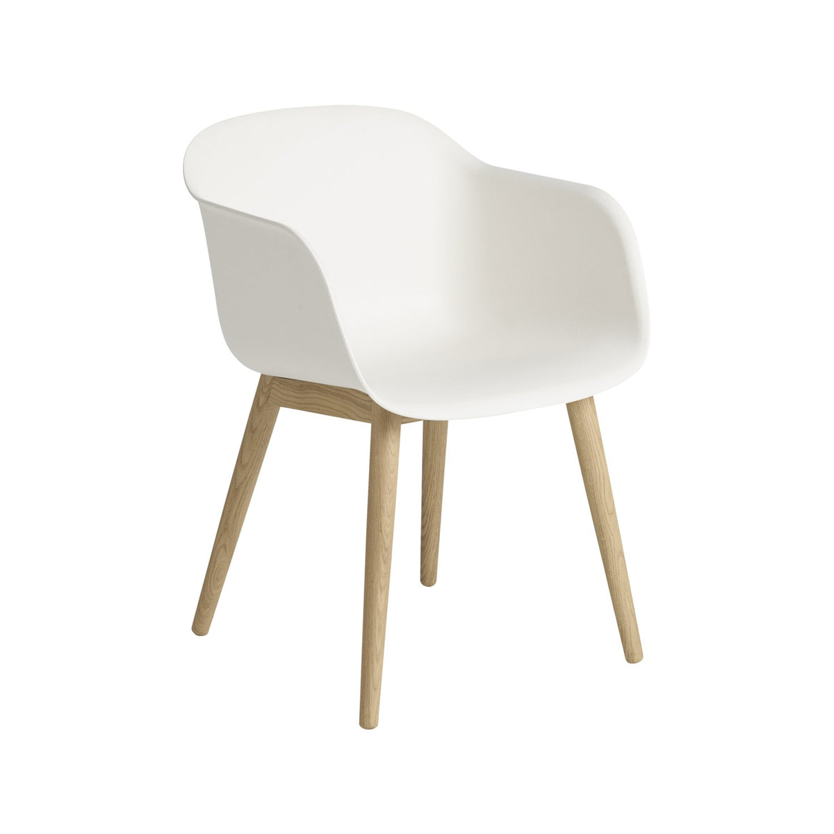 Fiber Armchair - Wood Base, Natural White / Oak - Chairs - Muuto