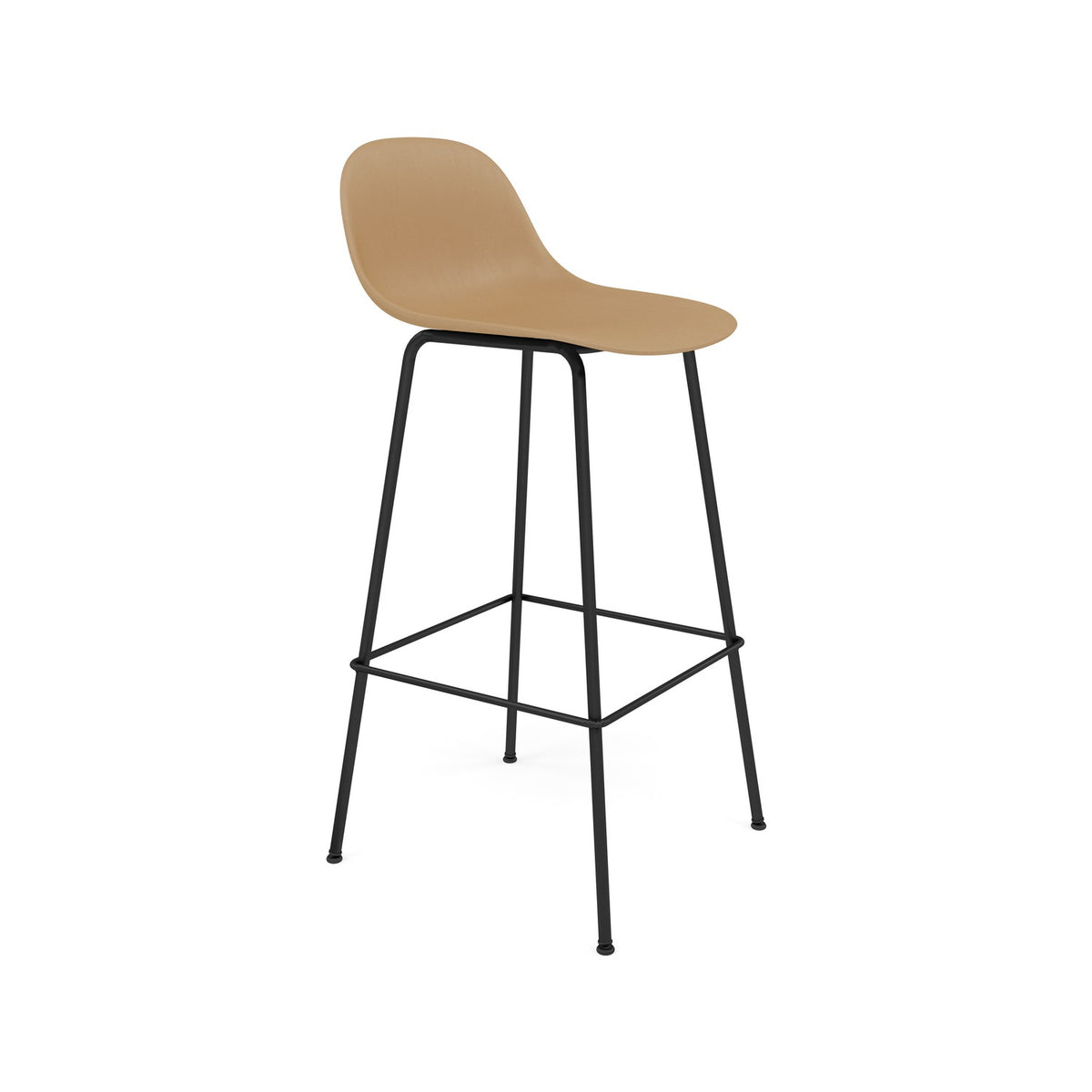 Fiber Bar Stool - Tube Base, With, Ochre - Stools - Muuto
