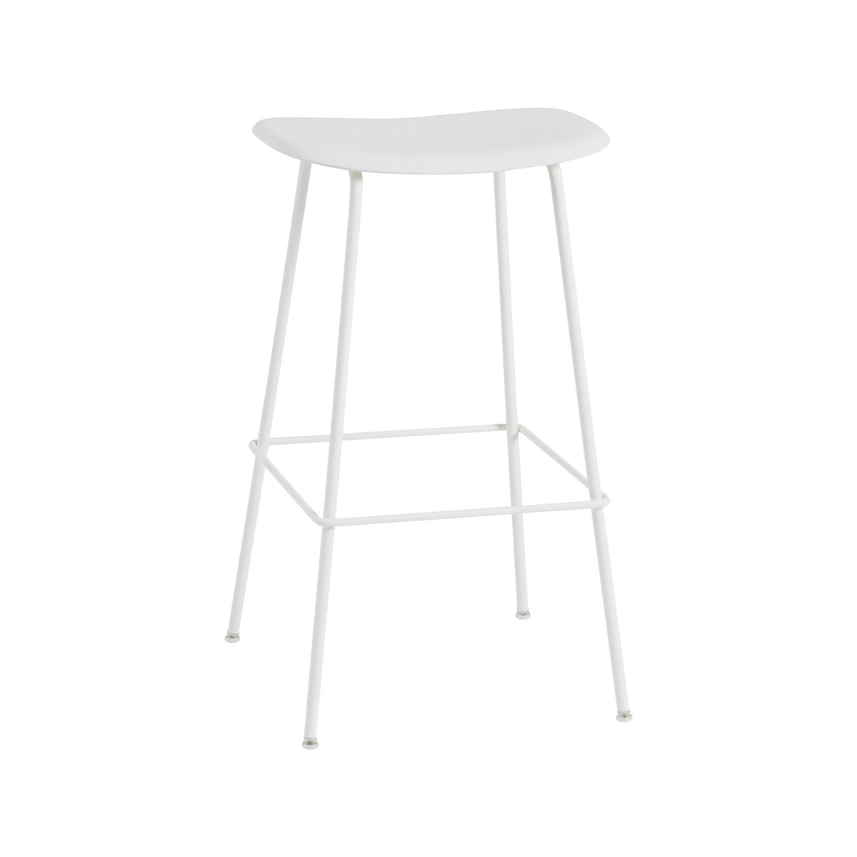 Fiber Bar Stool - Tube Base, Without, Natural White - Stools - Muuto